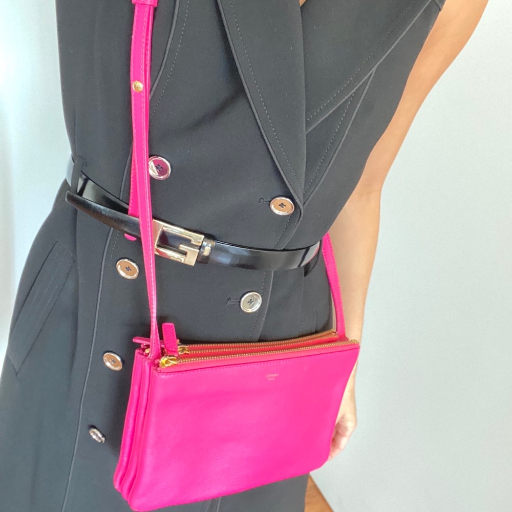❌SOLD❌ CÉLINE Trio Small Fuchsia Smooth Calfskin - Picture 8 of 9